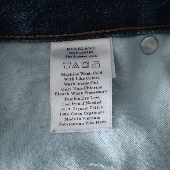 Everlane Women's Sz 27R The Summer Distressed High Rise Medium Wash Denim Jeans - Picture 11 of 11